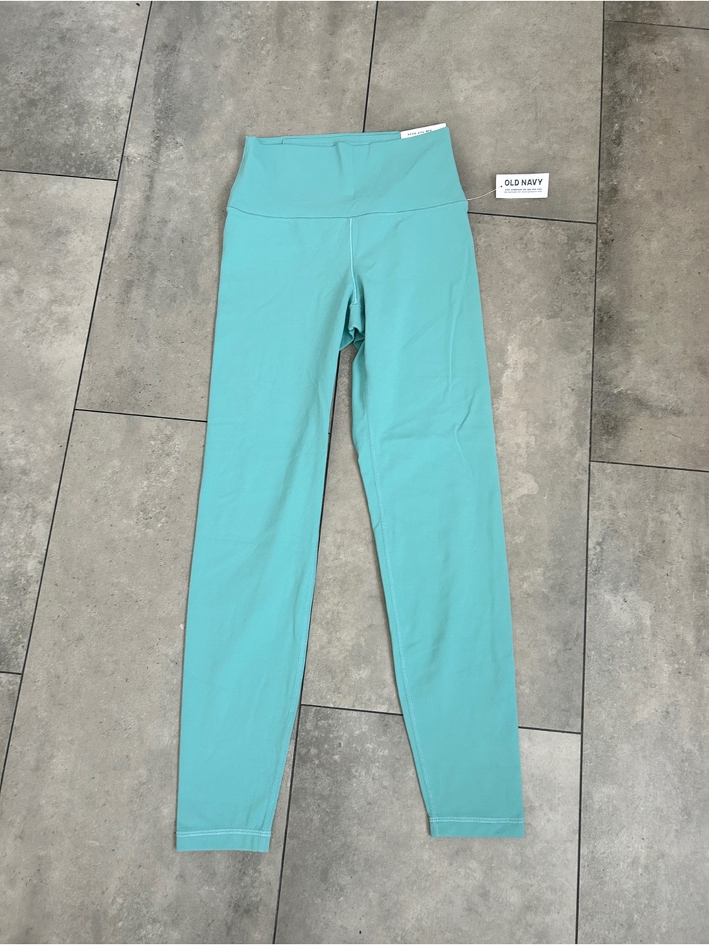 NEW Old Navy High-rise studiosmooth leggings 7/8 ankle teal green Small